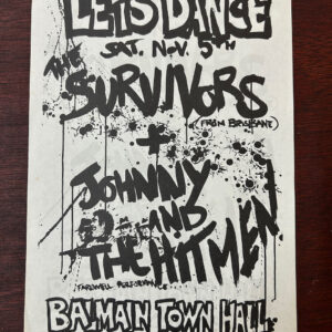 Survivors + Johnny & the Hitmen at Balmain Town Hall, Saturday November 5, 1977